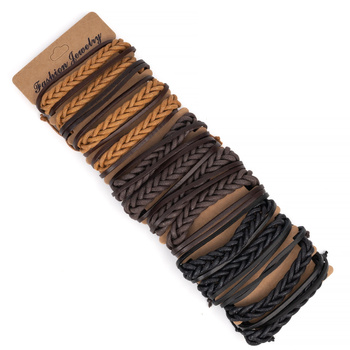 Eco-leather bracelet set of 12 B-2323