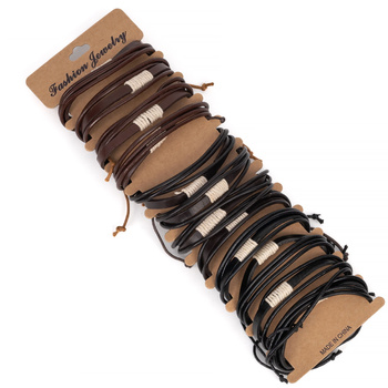 Eco-leather bracelet set of 12 B-2325