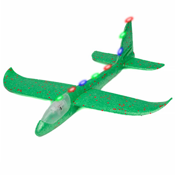 Glowing Styrofoam Plane Green 48cm B-1283