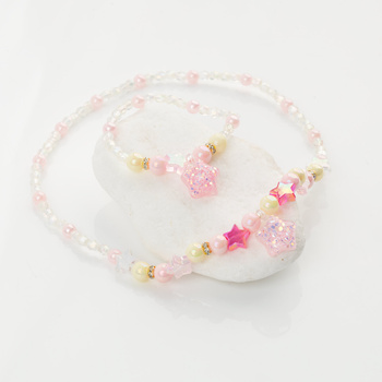 Children's set necklace and bracelet star B-2527