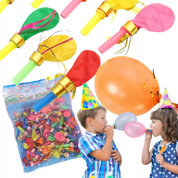 Balon Gwizdek Trąbka Imprezowa 50szt Upominek dla dzieci mini prezent