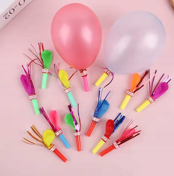 Balon Gwizdek Trąbka Imprezowa 50szt Upominek dla dzieci mini prezent