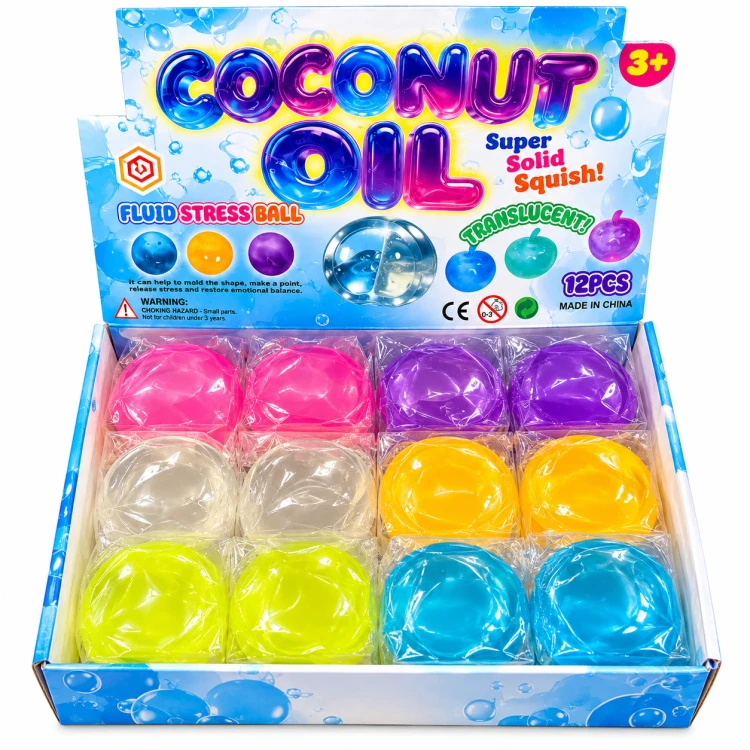 Kolorowa ekspozycja piłeczek antystresowych COCONUT OIL.png
