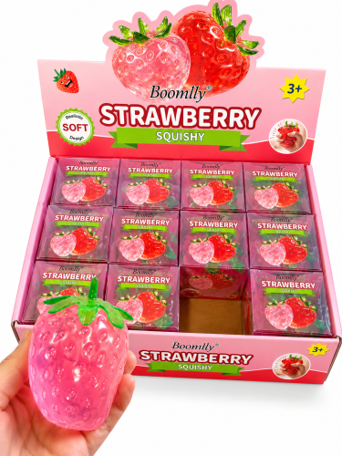 Różowa ekspozycja truskawkowych squishy torebek.png