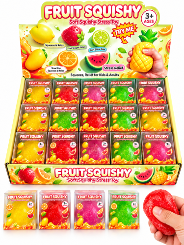 Kolorowy zestaw owocowych squishy z ekspozycją.png