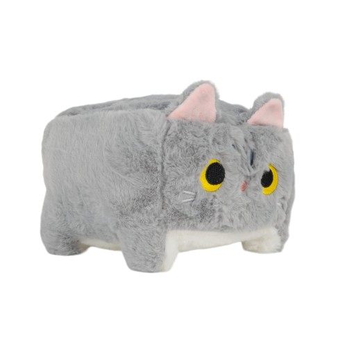Maskotka poduszka kwadratowy pluszowy kot szary 30cm [Kolor: szary]