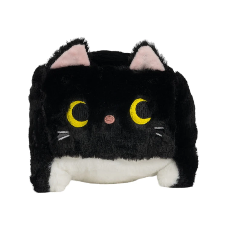 Maskotka poduszka kwadratowy pluszowy kot szary 30cm [Kolor: szary]