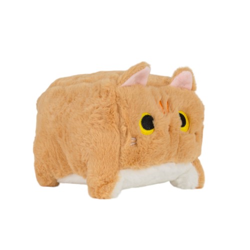 Maskotka poduszka kwadratowy pluszowy kot brązowy 30cm.  [Kolor: biszkoptowy]