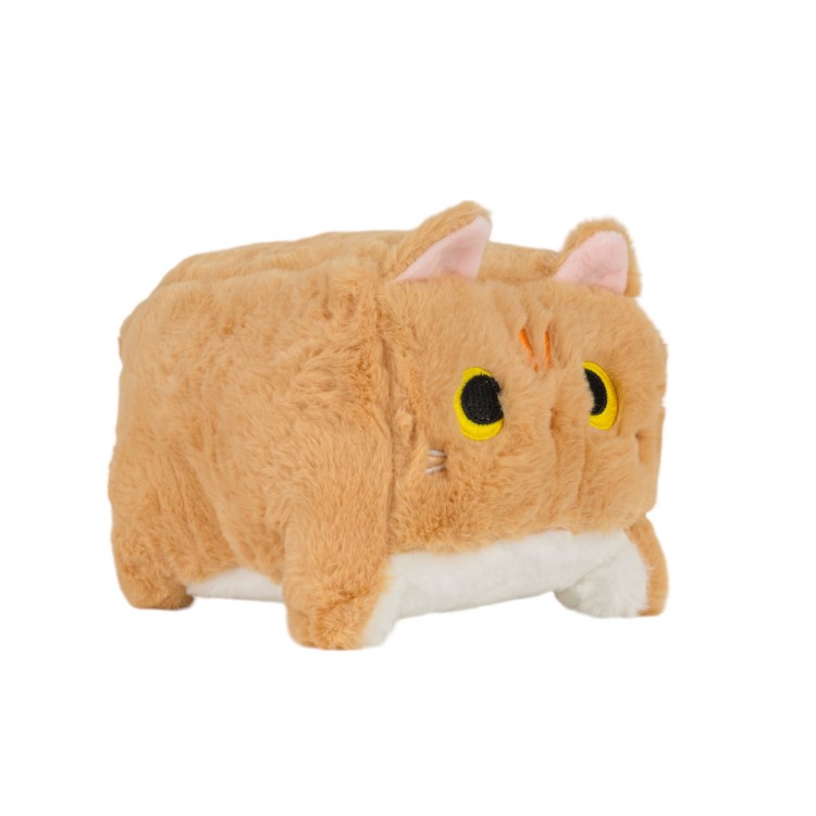 Maskotka poduszka kwadratowy pluszowy kot brązowy 30cm.  [Kolor: biszkoptowy]