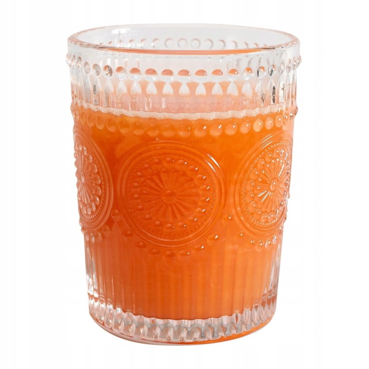 Szklanki zestaw szklanek do napojów vintage zdobiona 6 sztuk 250 ml