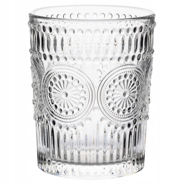 Szklanki zestaw szklanek do napojów vintage zdobiona 6 sztuk 250 ml