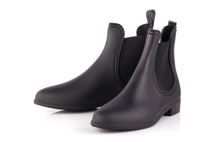 Kalosze damskie krótkie czarne matowe z gumką sztyblety meliski gumowce r38