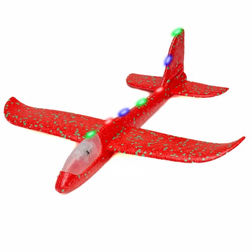 Samolot Świecący Styropianowy Czerwony 48cm B-1283 [one size]