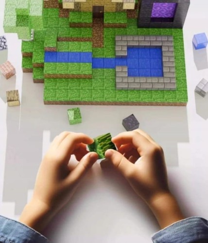 Klocki magnetyczne Minecraft + GRATIS 50szt. konstrukcyjne sześciany kostki