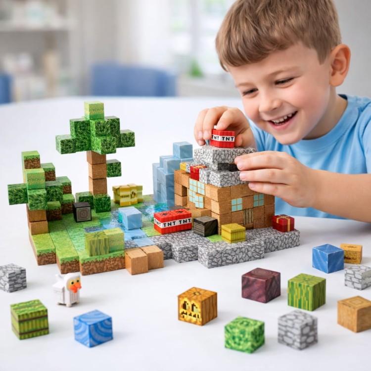 Klocki magnetyczne Minecraft XXL 292szt. konstrukcyjne sześciany kostki