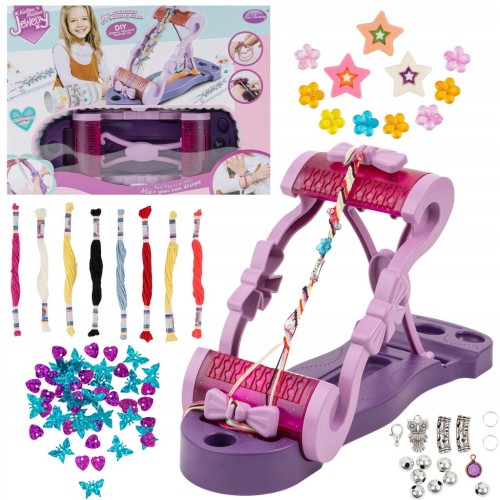 ZESTAW DO ROBIENIA BRANSOLETEK KORALIKI GUMKI SZNUREK KROSNO DO BIŻUTERII