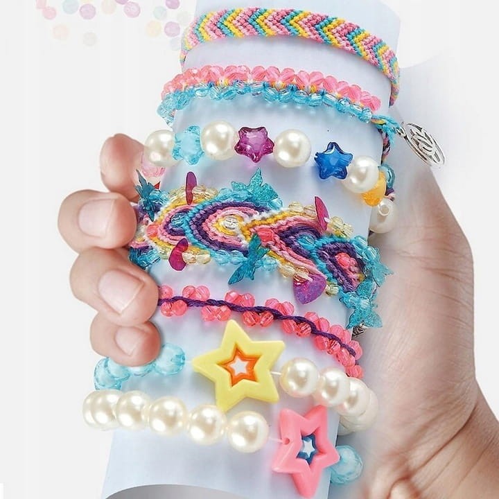 ZESTAW DO ROBIENIA BRANSOLETEK KORALIKI GUMKI SZNUREK KROSNO DO BIŻUTERII