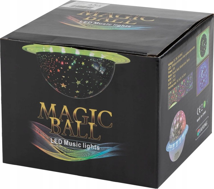 Lampka Nocna Projektor Obrotowy Multikolor Głośnik