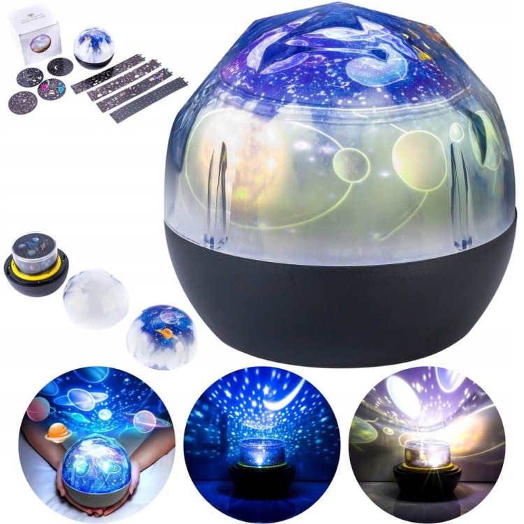 PROJEKTOR GWIAZD LAMPKA NOCNA DO POKOJU DZIECKA FILMY GWIAZDY KOSMOS NIEBO