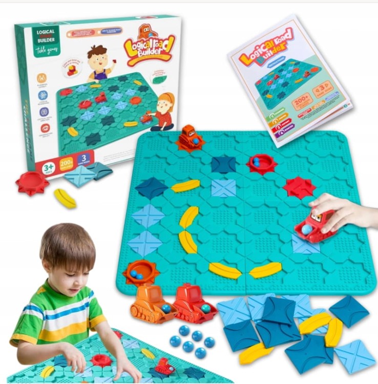 Gra logiczna labirynt zabawka dla dzieci tor przeszkód plansza koparki XXL