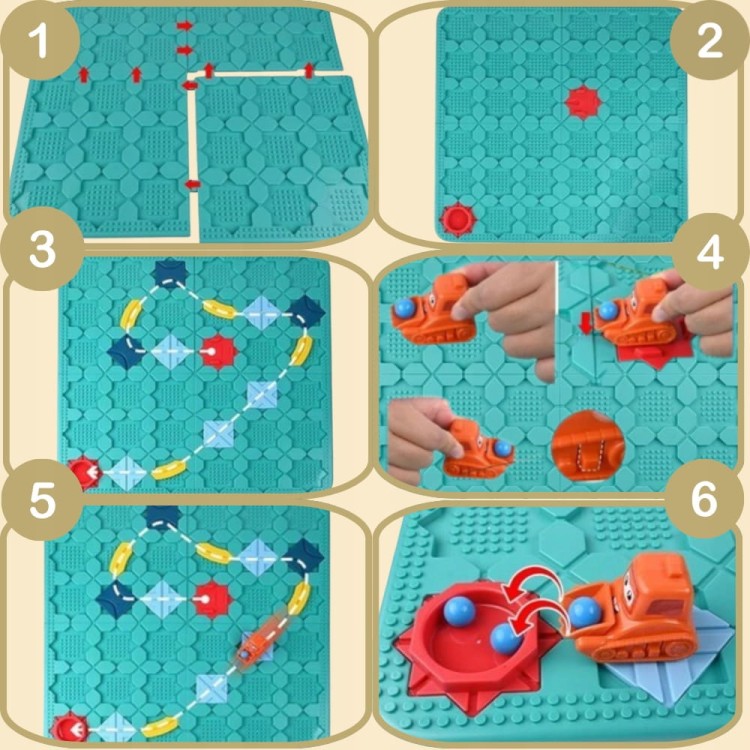 Gra logiczna labirynt zabawka dla dzieci tor przeszkód plansza koparki XXL