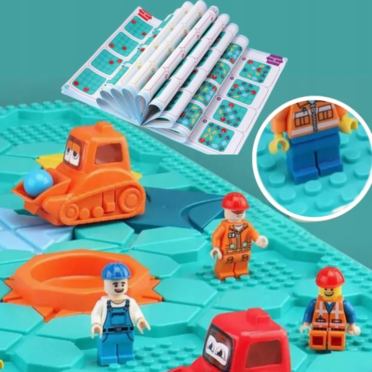 Gra logiczna labirynt zabawka dla dzieci tor przeszkód plansza koparki XXL