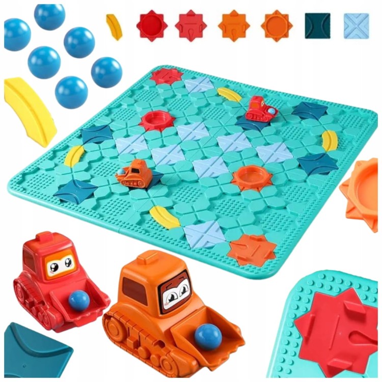 Gra logiczna labirynt zabawka dla dzieci tor przeszkód plansza koparki XXL
