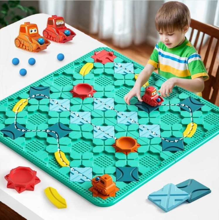 Gra logiczna labirynt zabawka dla dzieci tor przeszkód plansza koparki XXL