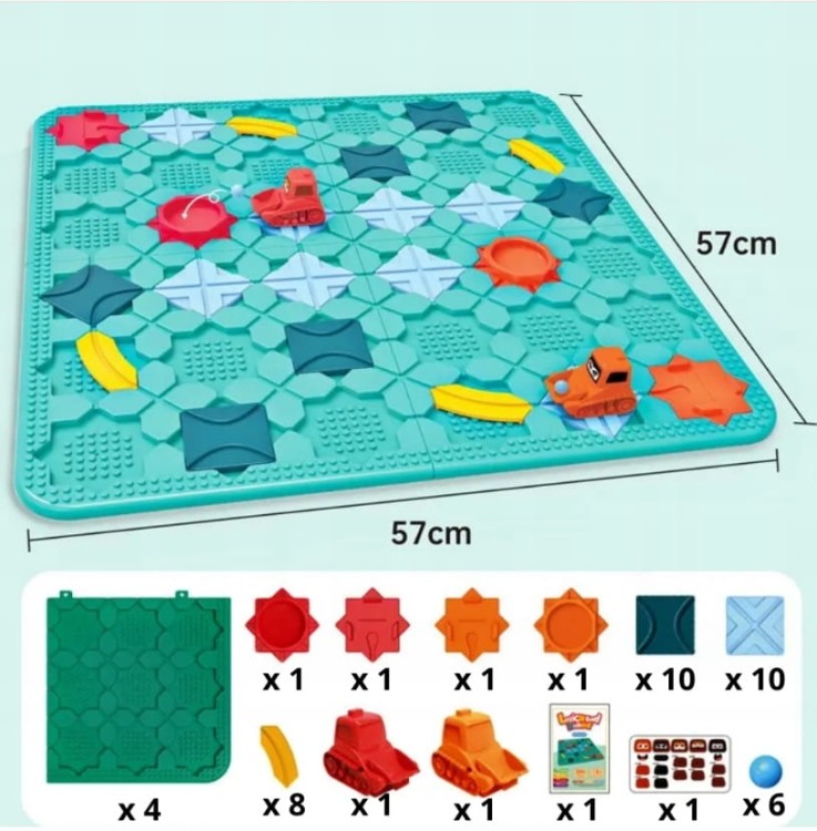 Gra logiczna labirynt zabawka dla dzieci tor przeszkód plansza koparki XXL