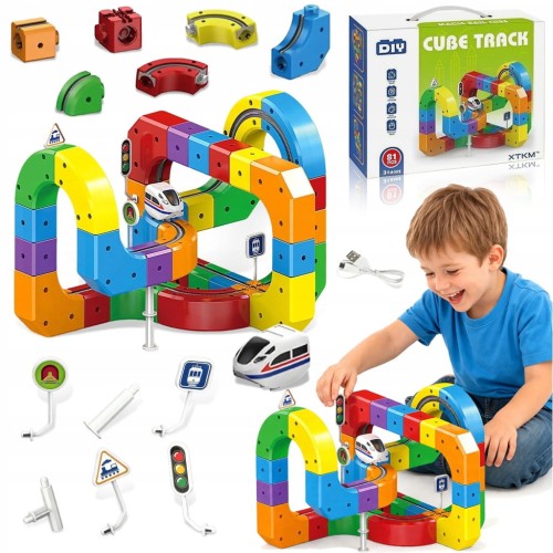 Klocki Magnetyczne Kolejka Elektryczna Tor Antygrawitacyjny Pociąg 81el.