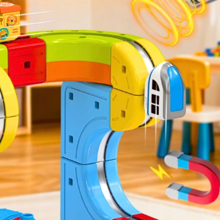 Klocki Magnetyczne Kolejka Elektryczna Tor Antygrawitacyjny Pociąg 81el.