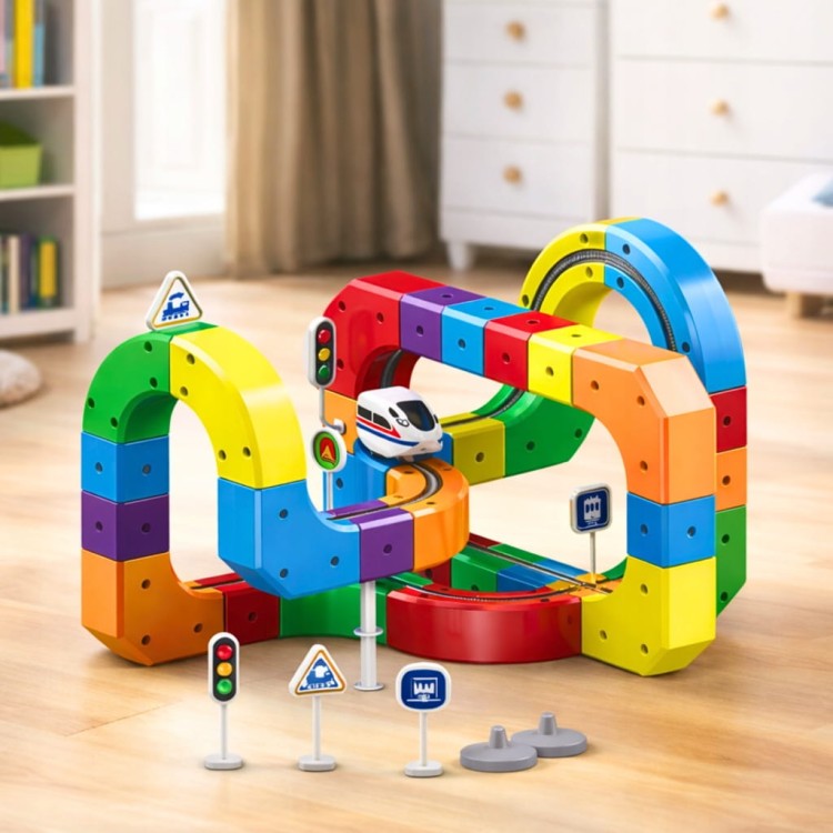 Klocki Magnetyczne Kolejka Elektryczna Tor Antygrawitacyjny Pociąg 81el.