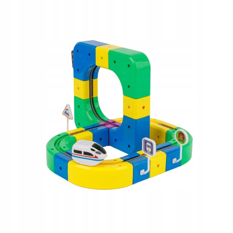 KOLEJKA DLA DZIECI TOR MAGNETYCZNY 51 EL. POCIĄG ZESTAW EDUKACYJNY DIY
