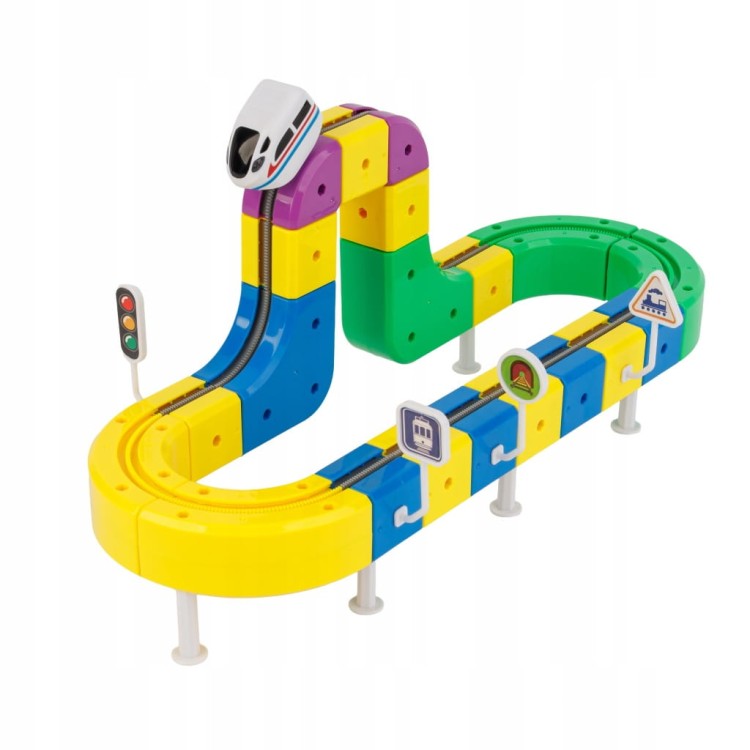 KOLEJKA DLA DZIECI TOR MAGNETYCZNY 51 EL. POCIĄG ZESTAW EDUKACYJNY DIY