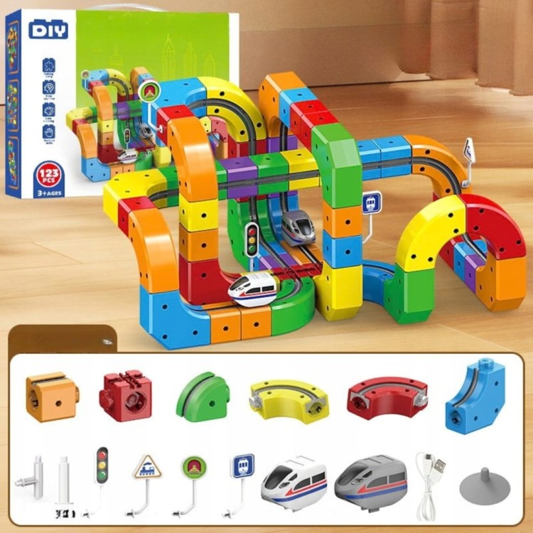Klocki Magnetyczne Kolejka Elektryczna  123el.537-201
