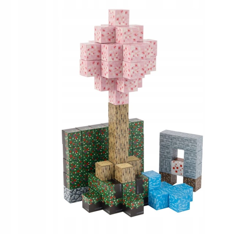 Klocki magnetyczne Minecraft 128szt. konstrukcyjne sześciany + 4 figurki