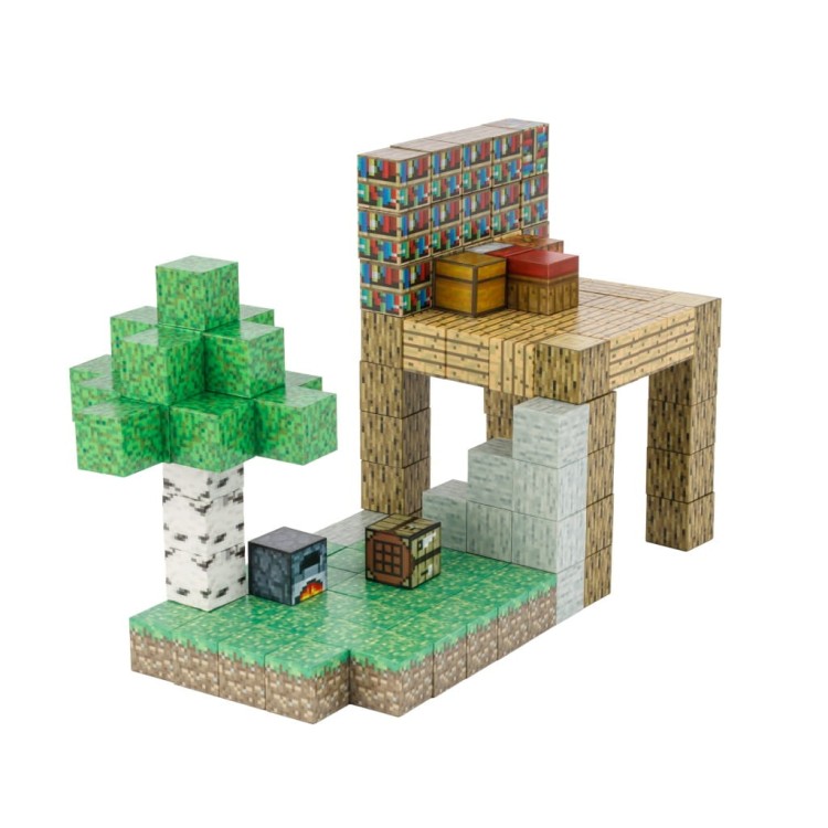 Klocki magnetyczne Minecraft 128szt. konstrukcyjne sześciany + 4 FIGURKI XJB048