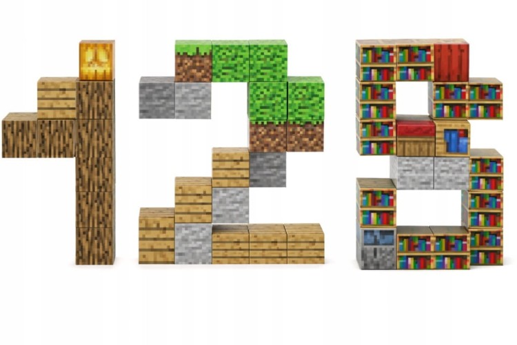 Klocki magnetyczne Minecraft 128szt. konstrukcyjne sześciany + 4 FIGURKI XJB048