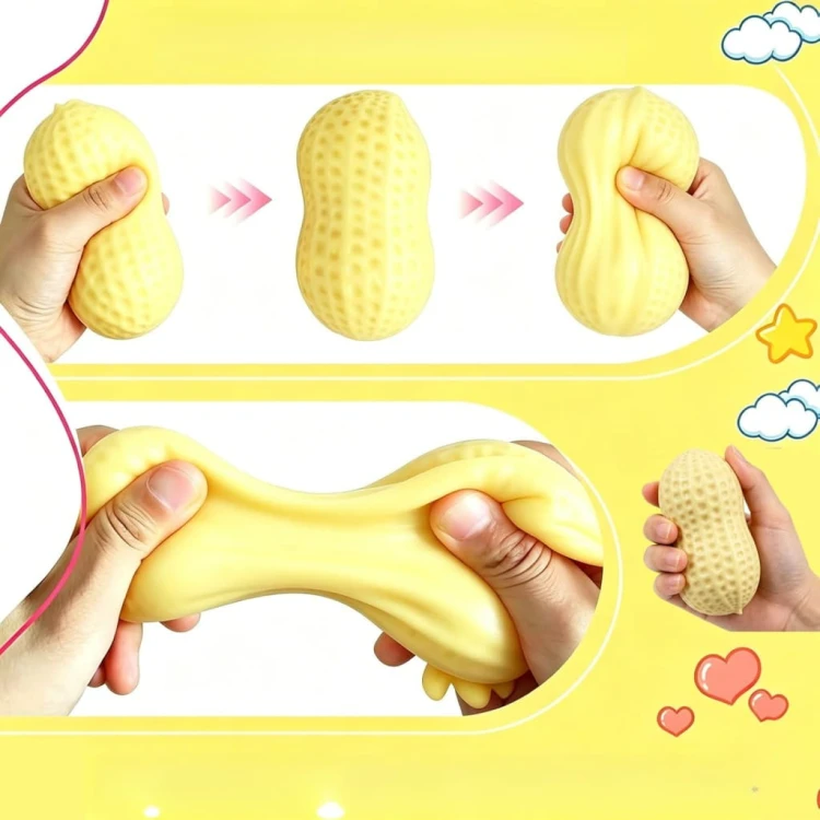 GNIOTEK ANTYSTRESOWY ORZESZEK SQUISHY DO ŚCISKANIA TPR-RELAKSACYJNY ZABAWKA