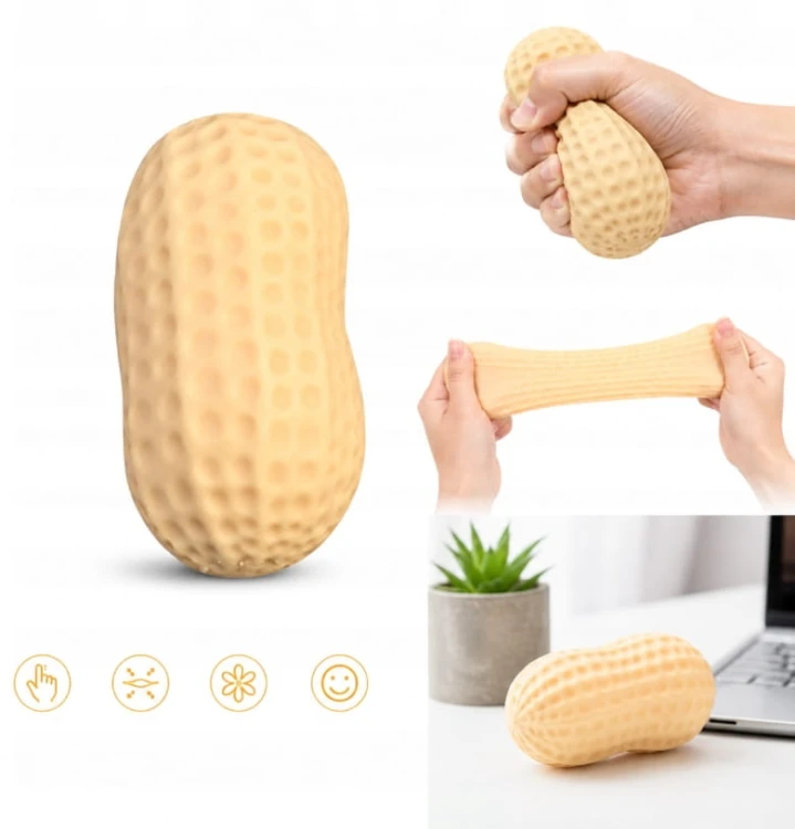 GNIOTEK ANTYSTRESOWY ORZESZEK SQUISHY DO ŚCISKANIA TPR-RELAKSACYJNY ZABAWKA