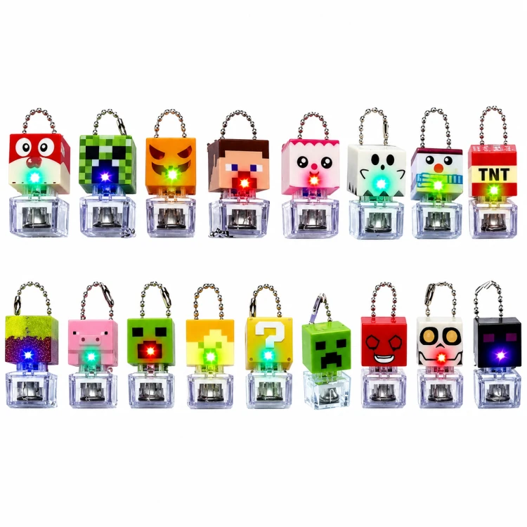 Antystresowy Brelok Klikacz klawisz Minecraft Fidget Switch Kliker Clicker LED