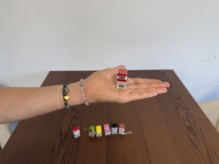 Antystresowy Brelok Klikacz klawisz Minecraft Fidget Switch Kliker Clicker LED