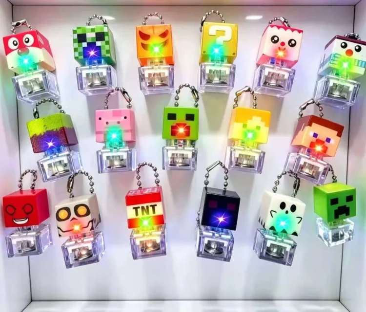 Antystresowy Brelok Klikacz klawisz Minecraft Fidget Switch Kliker Clicker LED