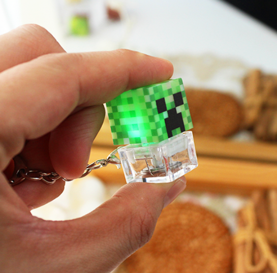 Antystresowy Brelok Klikacz klawisz Minecraft Fidget Switch Kliker Clicker LED