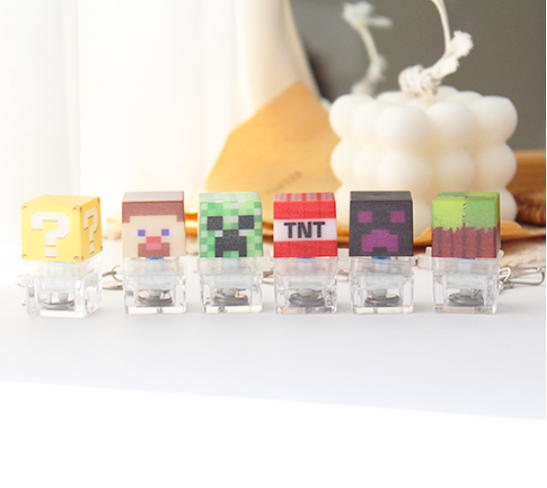 Antystresowy Brelok Klikacz klawisz Minecraft Fidget Switch Kliker Clicker LED