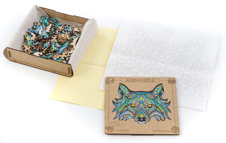 Puzzle Drewniane Eko Układanka Boho Wilk