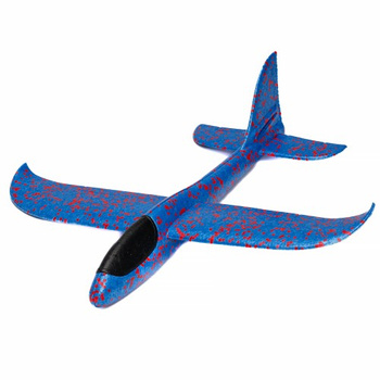 Styrofoam airplane blue 48cm B-1282