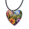 Pendant on string heart Friends W-32