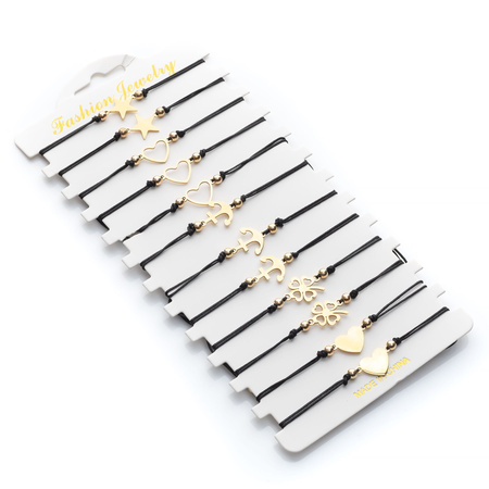 String bracelet gold mix B-2179