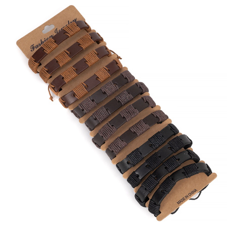 Eco-leather bracelet set of 12 B-2324